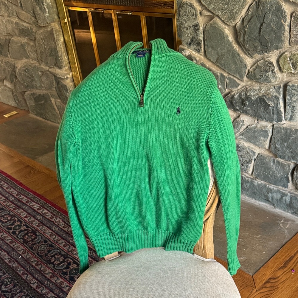 Polo by Ralph Lauren Bright Green Zip-Up Sweater